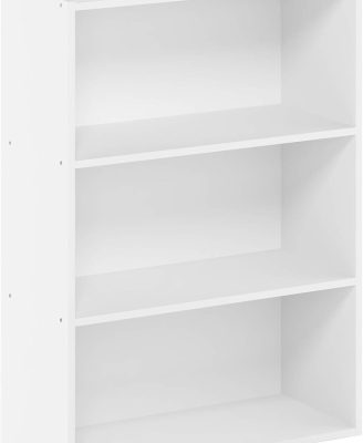 Furinno Pasir 3-Tier Open Shelf Bookcase, Plain White